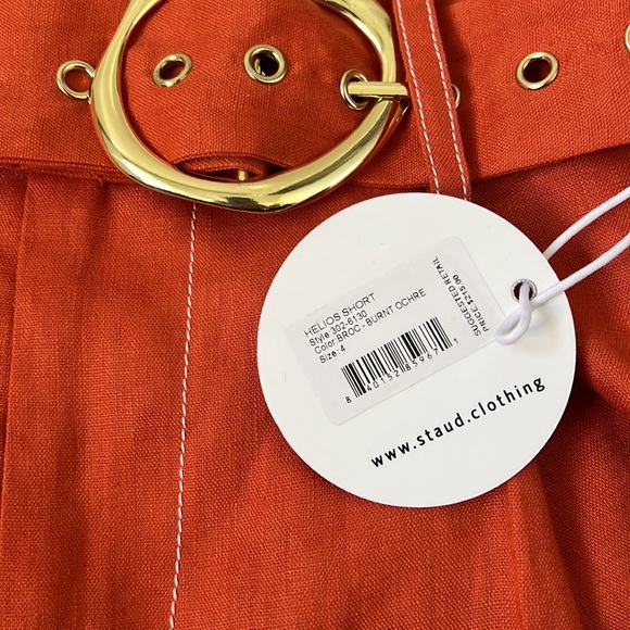 NWT STUAD Orange Helios Shorts Size 4 - Picture 3 of 4